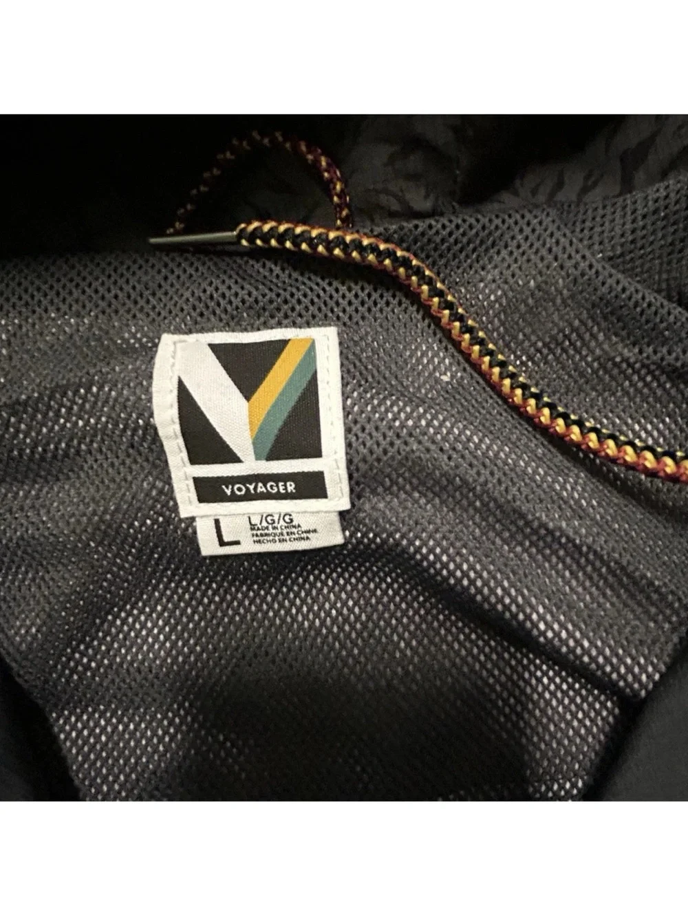 NWOT Men’s Voyager Black Grey Lightweight Rain Jacket Size Large
